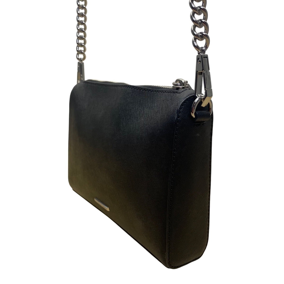 Rebecca Minkoff Women’s Black Leather Chain Strap Compact Design Crossbody  Bag