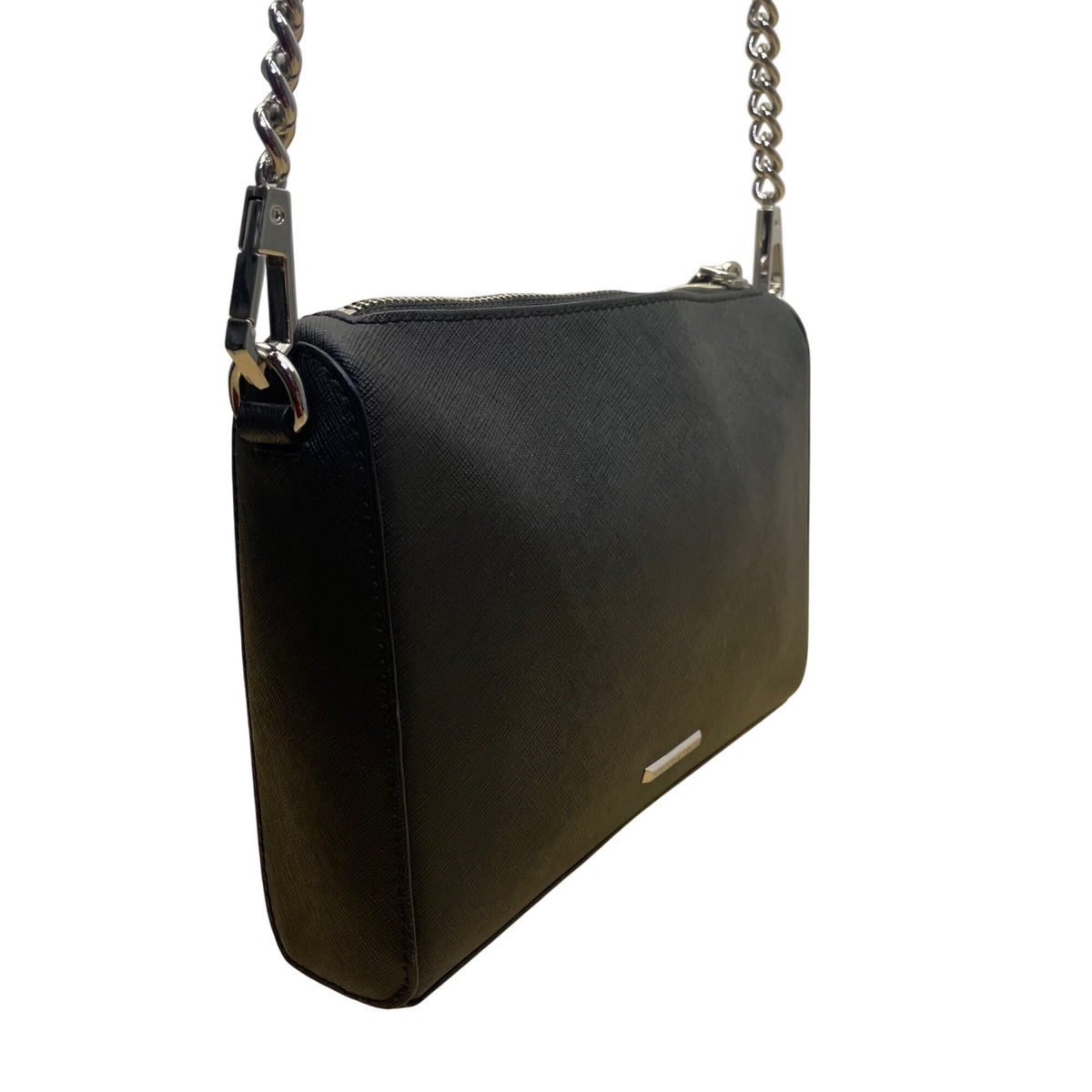 Rebecca Minkoff Women’s Black Leather Chain Strap Compact Design Crossbody  Bag