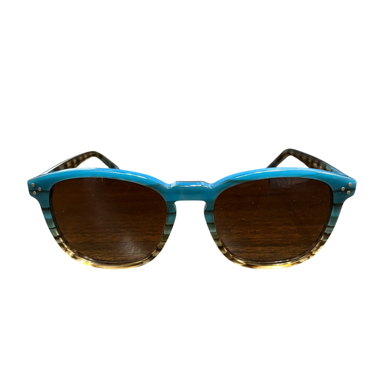 Kate Spade Womens Blue Gradient Acetate Square Sunglasses With Case Brown Lenses