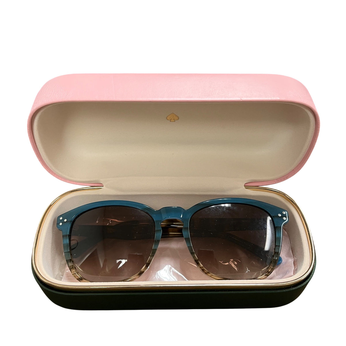 Kate Spade Womens Blue Gradient Acetate Square Sunglasses With Case Brown Lenses