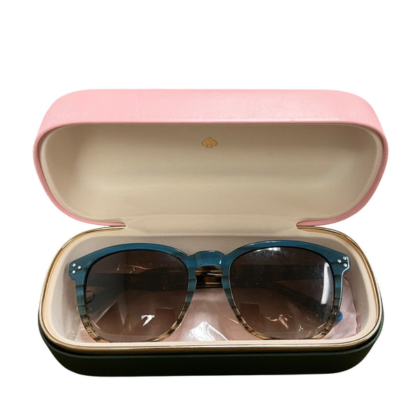 Kate Spade Womens Blue Gradient Acetate Square Sunglasses With Case Brown Lenses