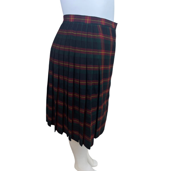 Lauren Ralph Lauren Womens Red & Green Plaid Kilt Skirt With Buckle Size 16