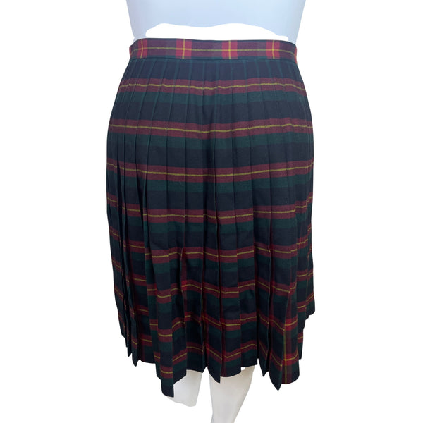 Lauren Ralph Lauren Womens Red & Green Plaid Kilt Skirt With Buckle Size 16