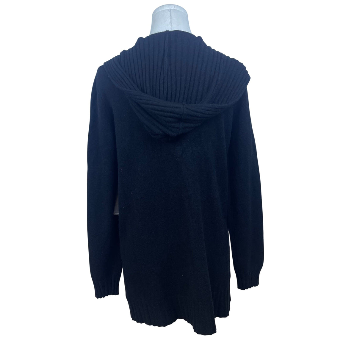 Cyrus Women's Black Open Front Hooded Long Sweater Cardigan Size M - New