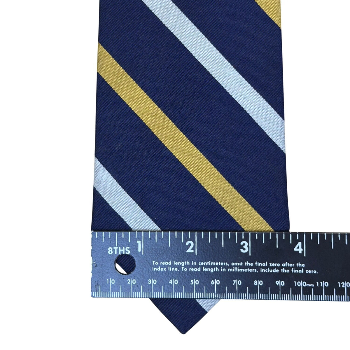 Vintage Brooks Brothers Blue & Gold Striped Silk Necktie 100% Handmade USA