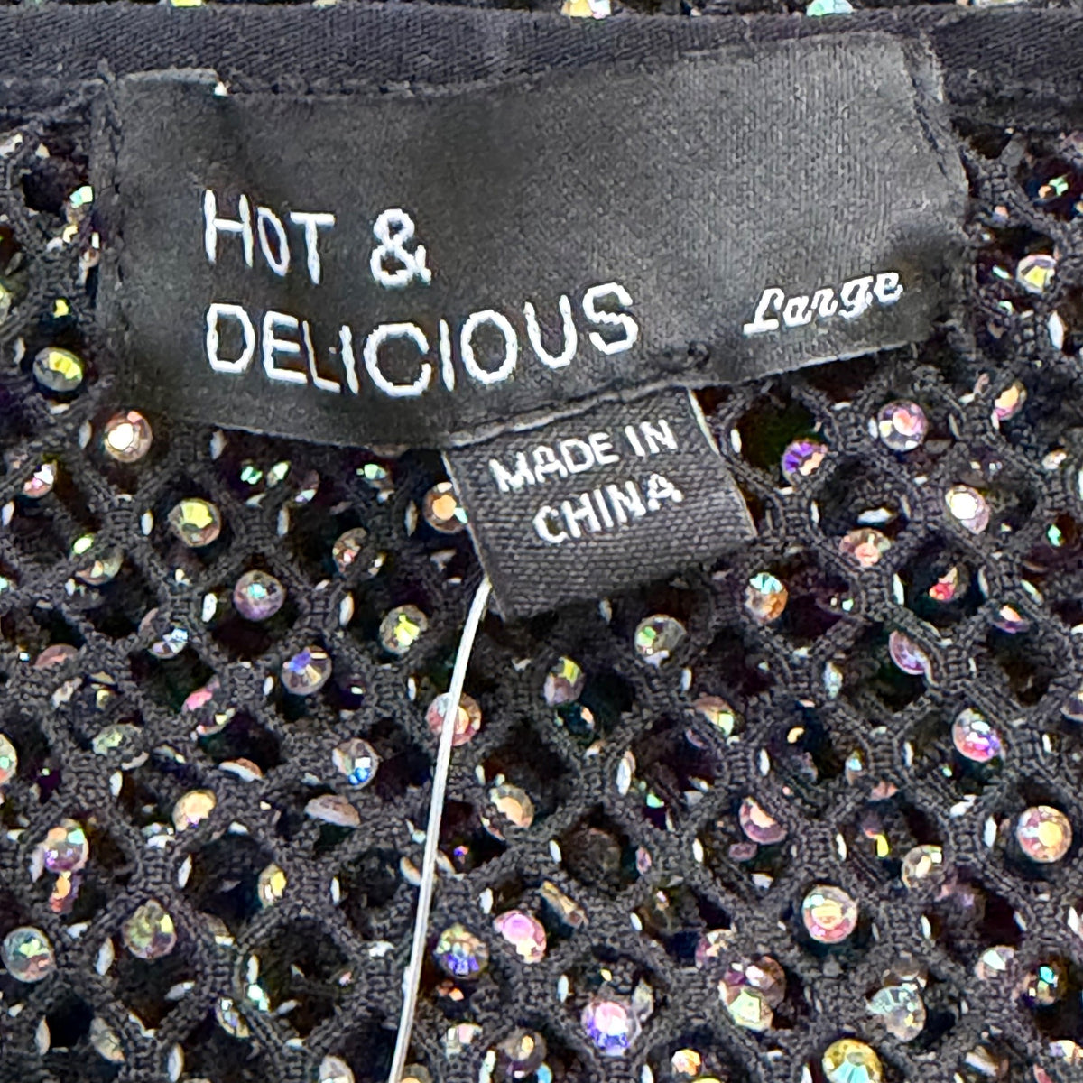 Hot & Delicious Women’s Black Sheer Mesh Dress Stretchy Design Size L - New