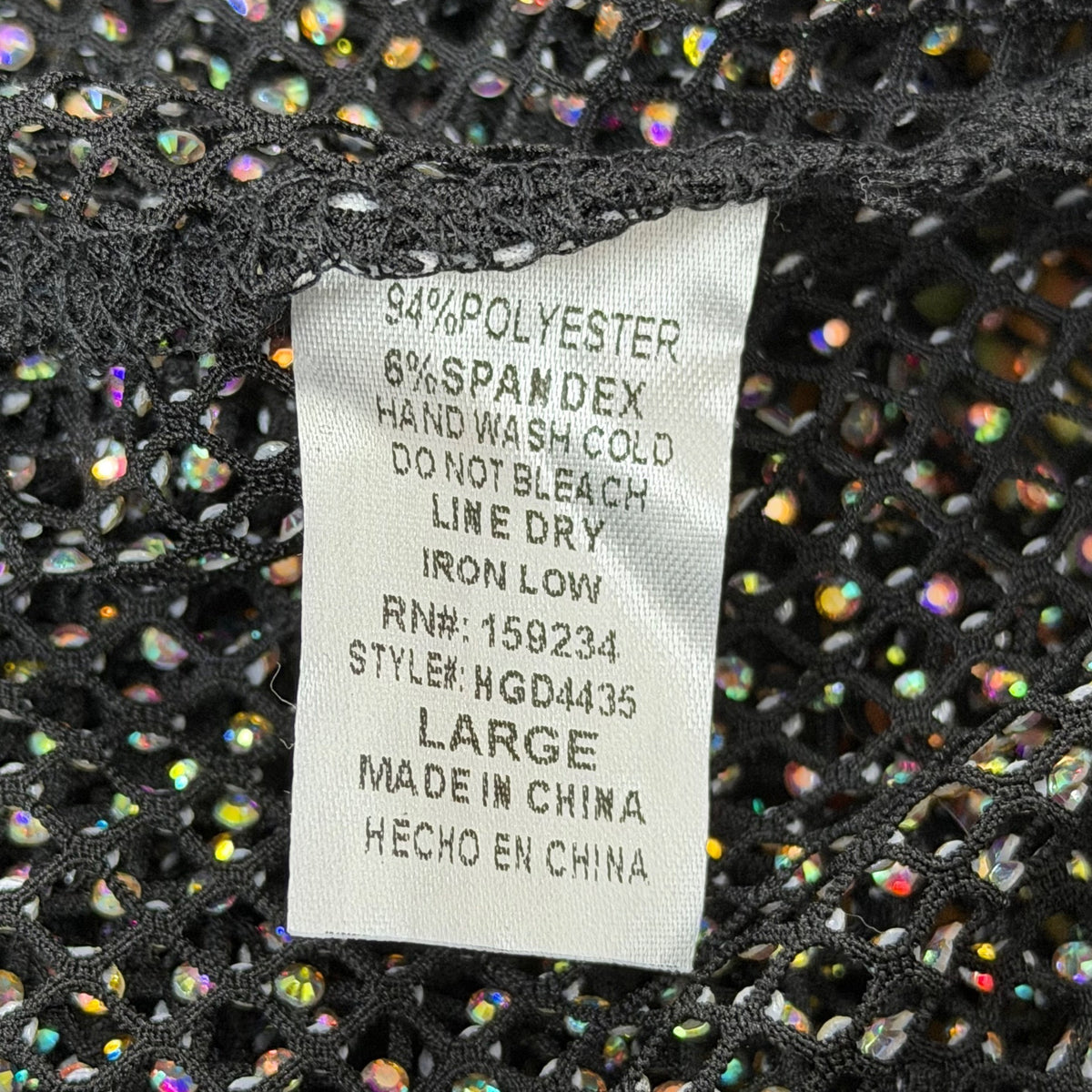 Hot & Delicious Women’s Black Sheer Mesh Dress Stretchy Design Size L - New