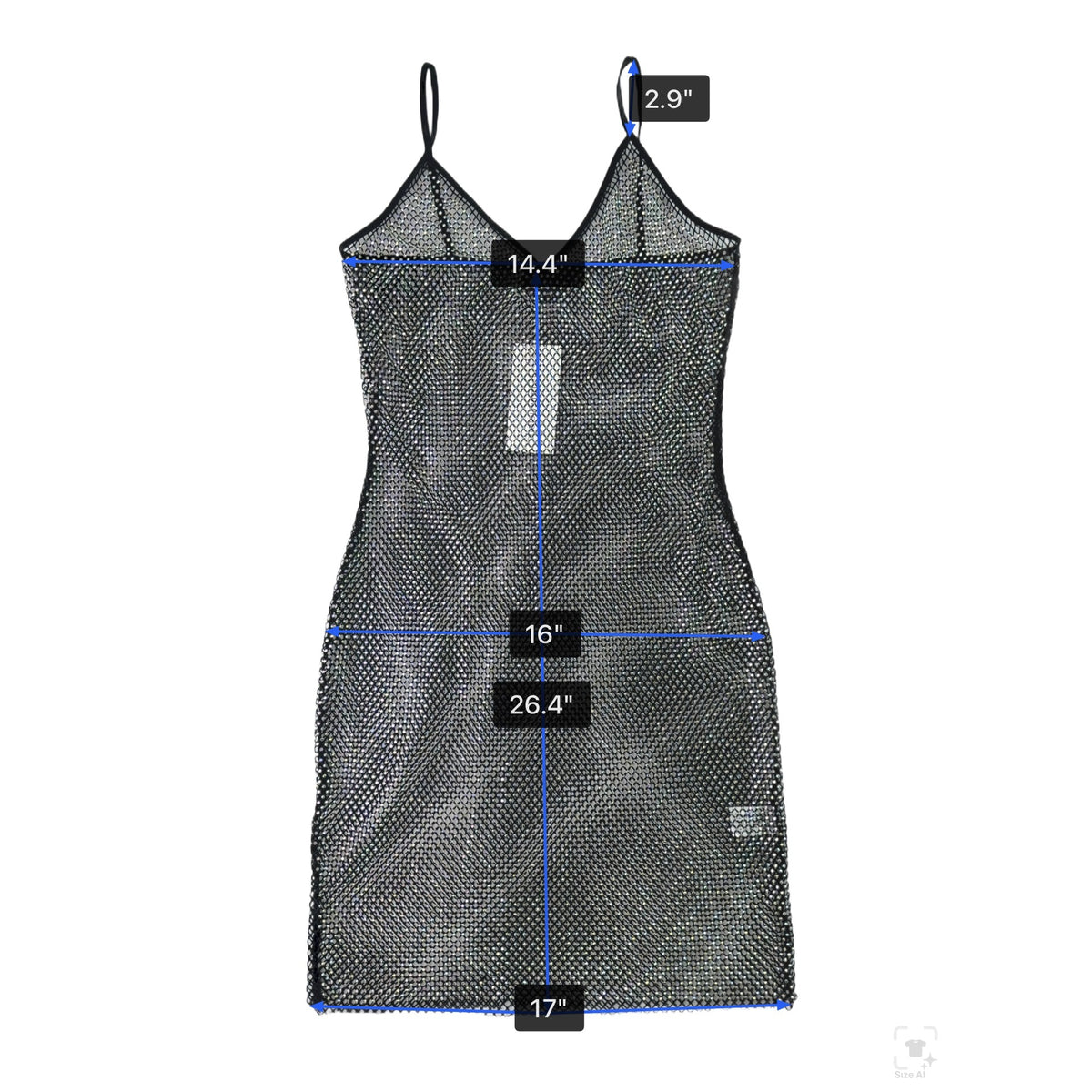 Hot & Delicious Women’s Black Sheer Mesh Dress Stretchy Design Size L - New