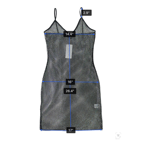 Hot & Delicious Women’s Black Sheer Mesh Dress Stretchy Design Size L - New