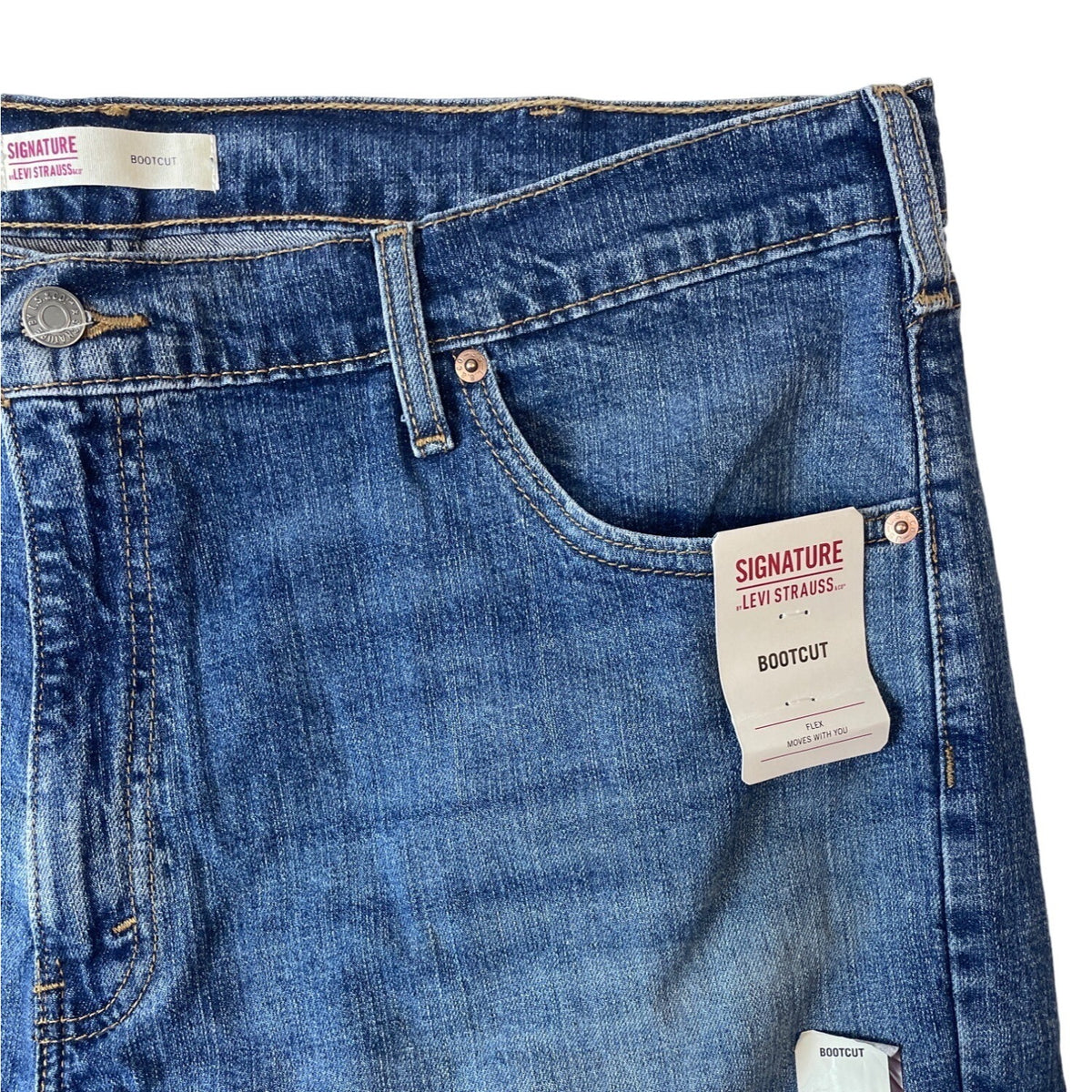 Signature Men's Blue Bootcut Jeans Sz 40x30 - NWT