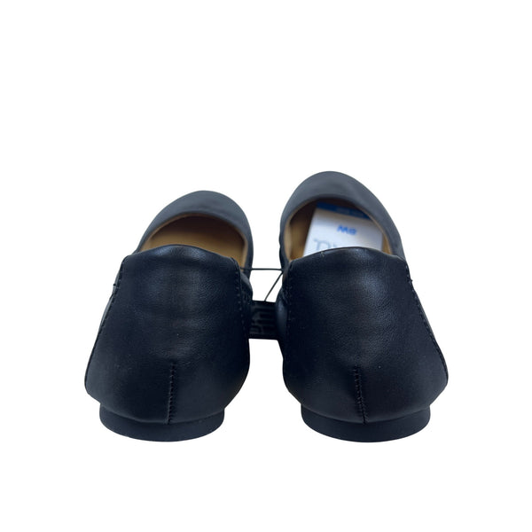 Time And Tru Womens Black Memory Foam Ballet Flats Wide Width Size 8 W Elastic Comfort