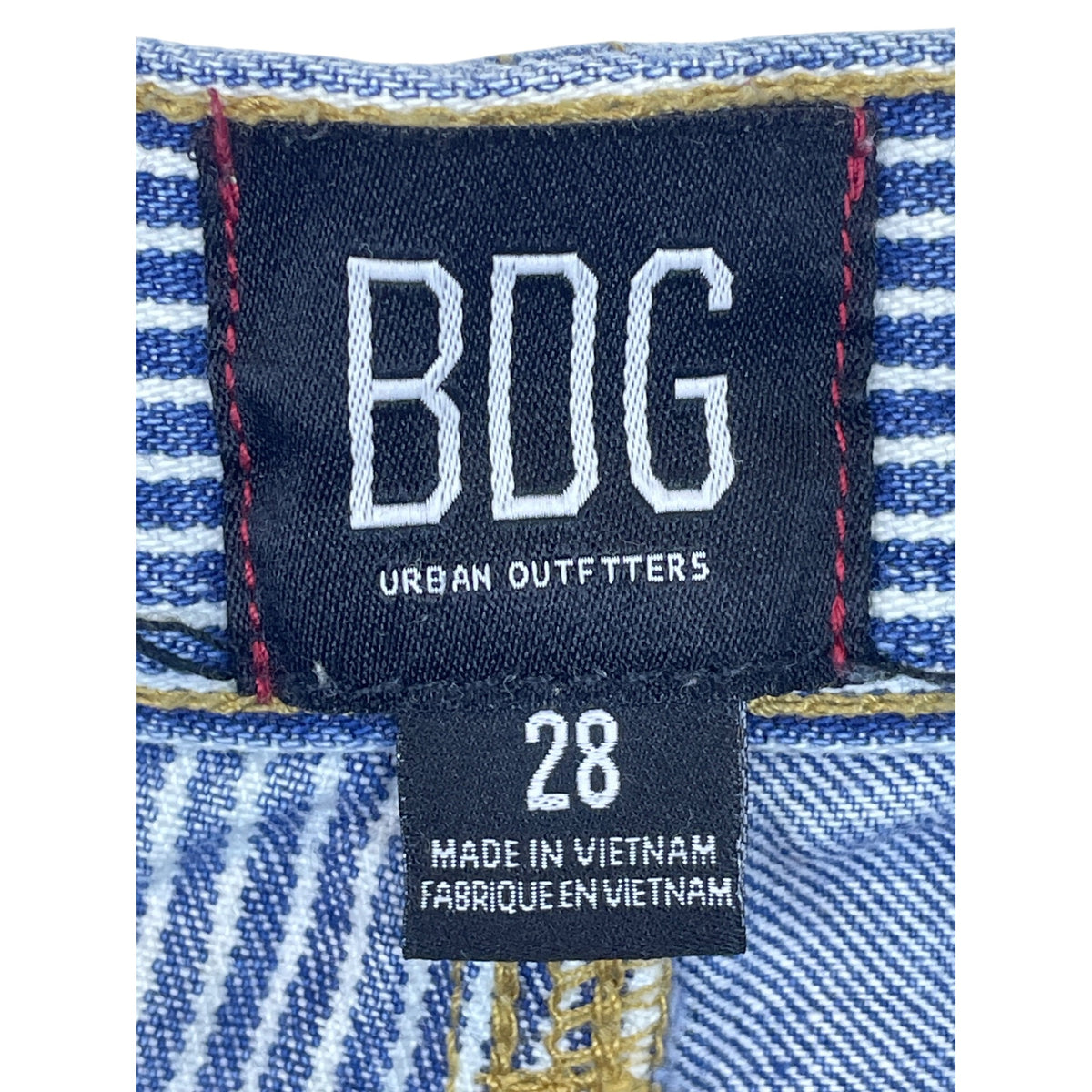 BDG Womens Blue Two-Tone Striped High-Waisted Denim Shorts Size 28