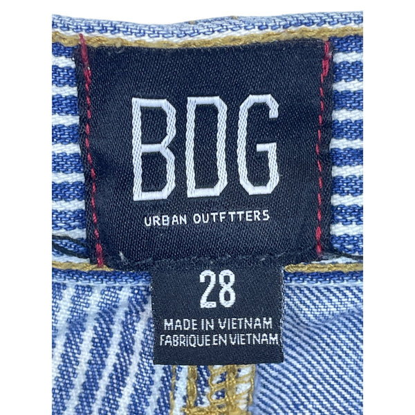 BDG Womens Blue Two-Tone Striped High-Waisted Denim Shorts Size 28