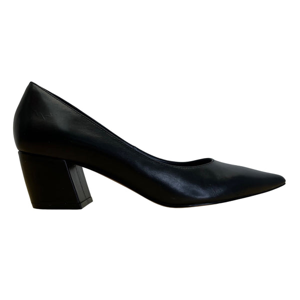 Vaneli Women’s Black Calf Leather Kayana Block Heels Shoes Size 6.5M