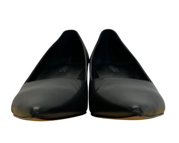 Vaneli Women’s Black Calf Leather Kayana Block Heels Shoes Size 6.5M