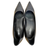 Vaneli Women’s Black Calf Leather Kayana Block Heels Shoes Size 6.5M