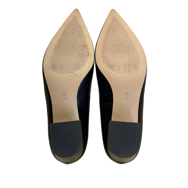Vaneli Women’s Black Calf Leather Kayana Block Heels Shoes Size 6.5M