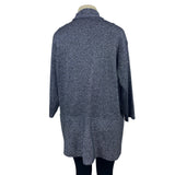Simply Emma Gray & Black Open Front Textured Knit Womens Cardigan Sz 3x Plus