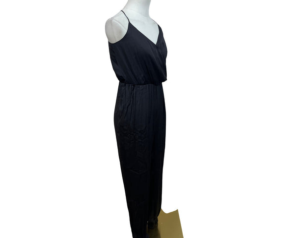 Bardot Black Jumpsuit With Draped Front & Slim Fit Sz 4/XS EUR 36