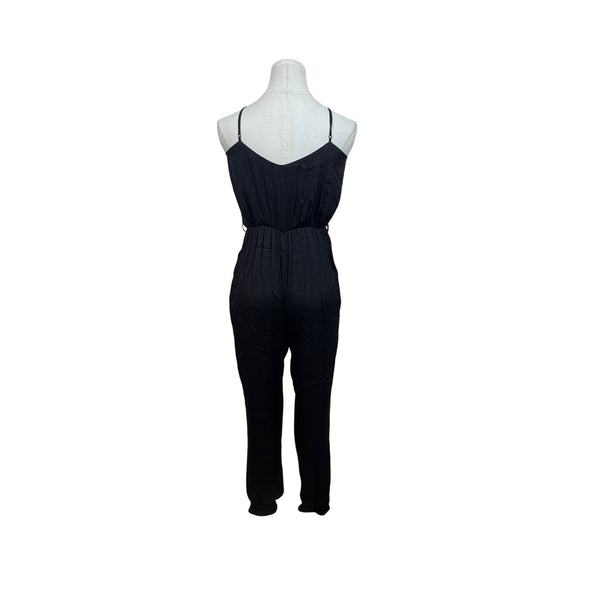 Bardot Black Jumpsuit With Draped Front & Slim Fit Sz 4/XS EUR 36
