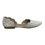 Unionbay Womens White Faux Leather Scalloped Collar Laser Cut Flats Size 10