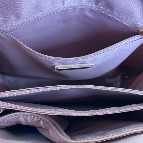 Mistique Pink Gold Accents Vegan Leather Convertible Backpack & Shoulder Bag