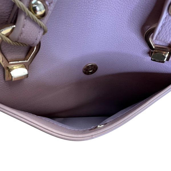 Mistique Pink Gold Accents Vegan Leather Convertible Backpack & Shoulder Bag