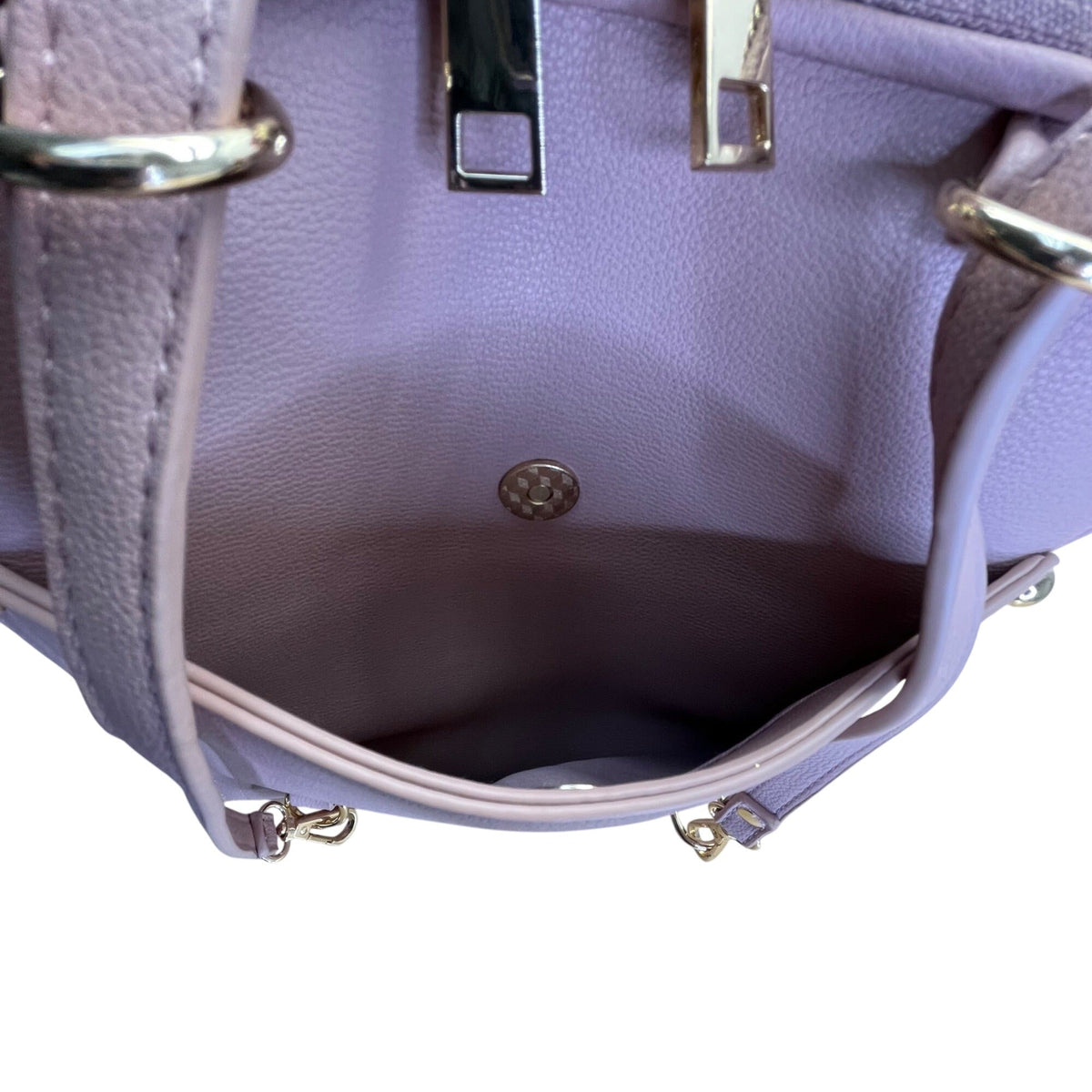 Mistique Pink Gold Accents Vegan Leather Convertible Backpack & Shoulder Bag