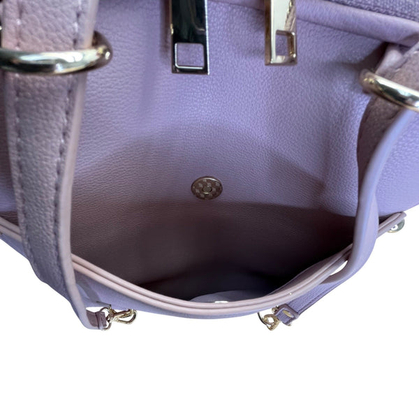 Mistique Pink Gold Accents Vegan Leather Convertible Backpack & Shoulder Bag