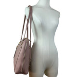 Mistique Pink Gold Accents Vegan Leather Convertible Backpack & Shoulder Bag