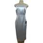 Lulus White Satin Midi Dress With Spaghetti Straps & Open Back Design Size M