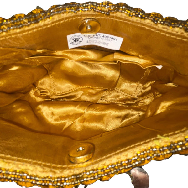 Unbranded Women’s Gold Sequin Beads With Rope Strap Evening Crossbody Bag