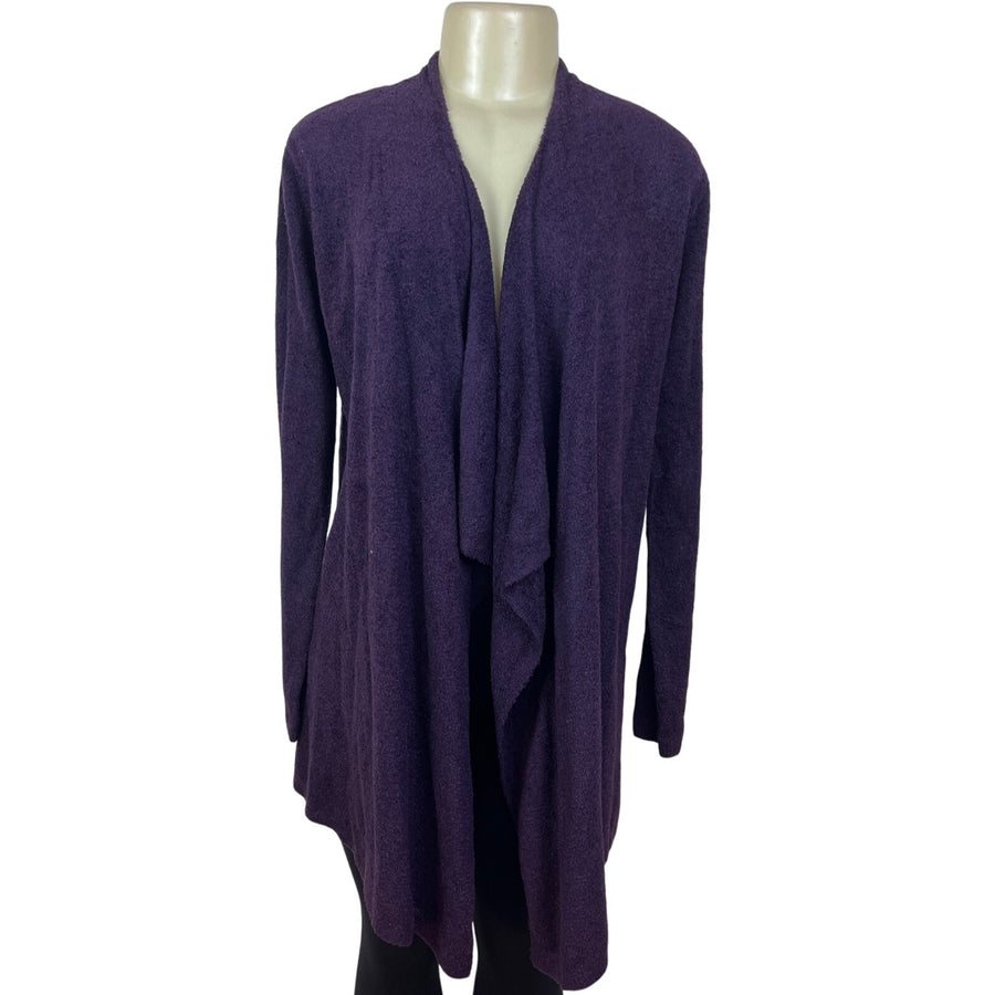 Barefoot Dreams Women's Open Front Cardigan Bamboo Chic Lite Purple Size S/M