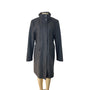 Kenneth Cole Womens Grey Long Coat With High Collar & Zipped Sleeves Sz 16