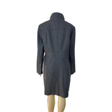 Kenneth Cole Womens Grey Long Coat With High Collar & Zipped Sleeves Sz 16