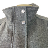 Kenneth Cole Womens Grey Long Coat With High Collar & Zipped Sleeves Sz 16
