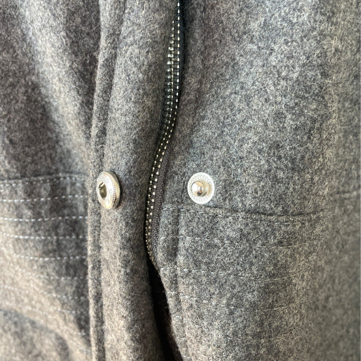 Kenneth Cole Womens Grey Long Coat With High Collar & Zipped Sleeves Sz 16