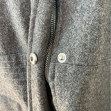 Kenneth Cole Womens Grey Long Coat With High Collar & Zipped Sleeves Sz 16