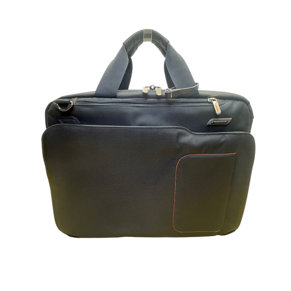 Briggs & Riley Mens Black Nylon Adjustable Strap Spacious Laptop Briefcase Sz L