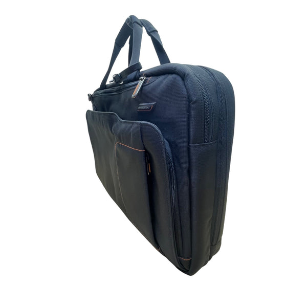 Briggs & Riley Mens Black Nylon Adjustable Strap Spacious Laptop Briefcase Sz L