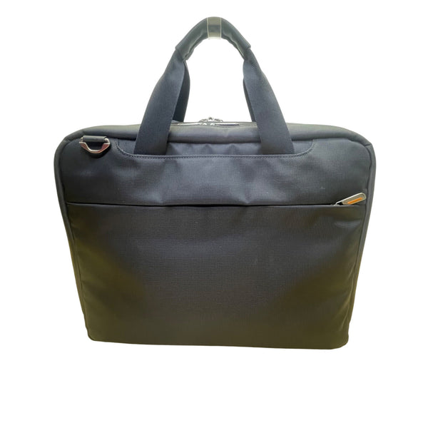 Briggs & Riley Mens Black Nylon Adjustable Strap Spacious Laptop Briefcase Sz L