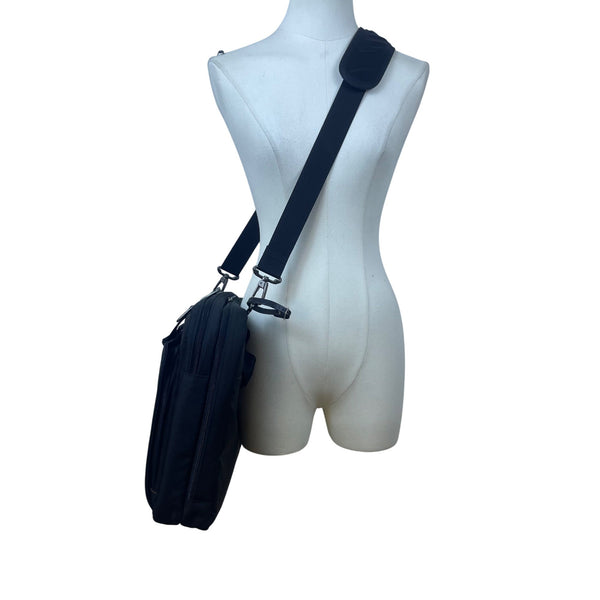 Briggs & Riley Mens Black Nylon Adjustable Strap Spacious Laptop Briefcase Sz L