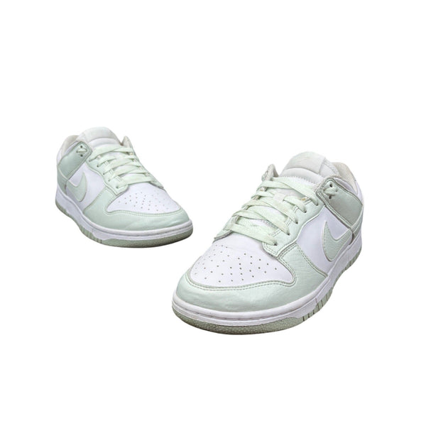 Nike White Mint Leather Dunk Low Retro Lace Up Mens Sneakers Size 9.5