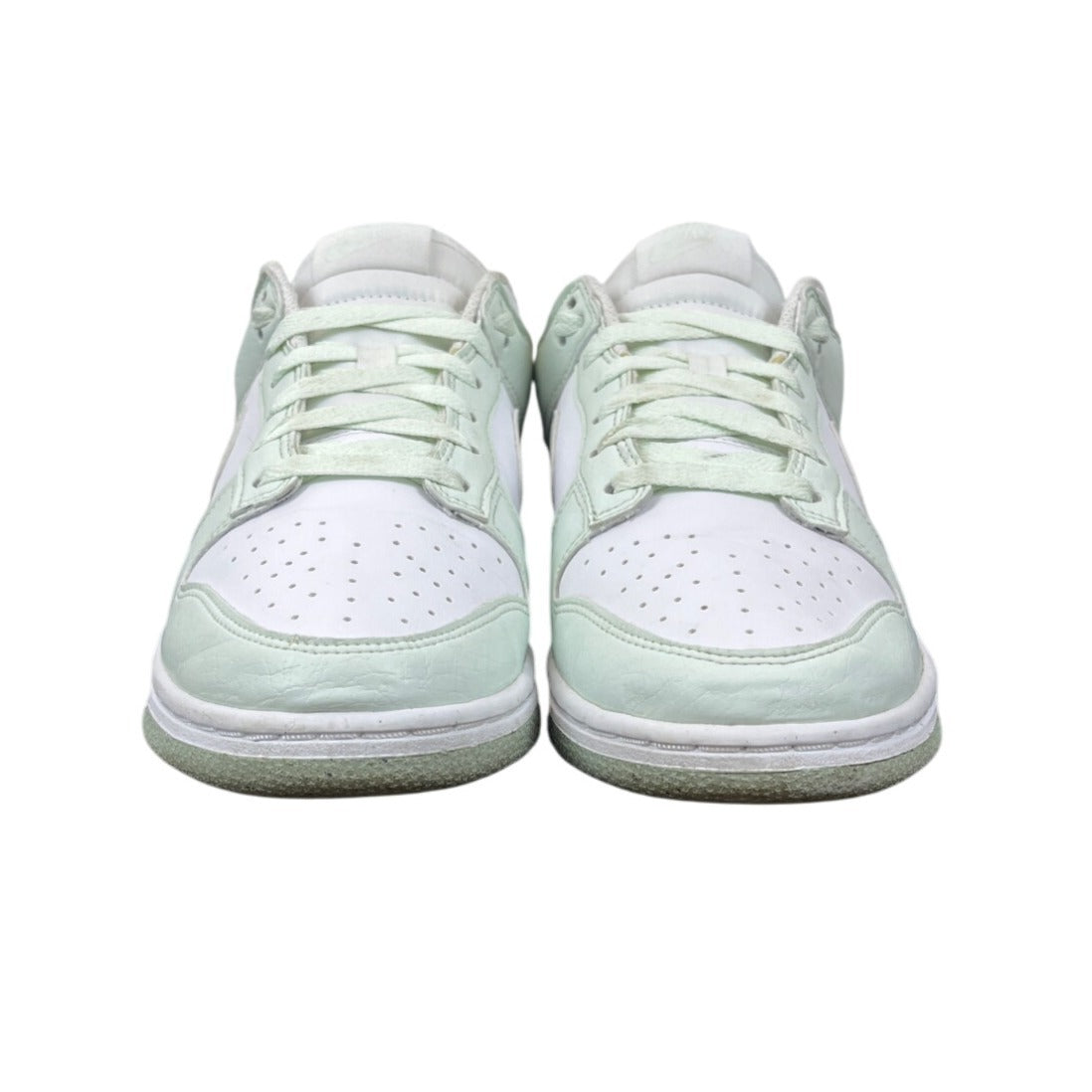 Nike White Mint Leather Dunk Low Retro Lace Up Mens Sneakers Size 9.5