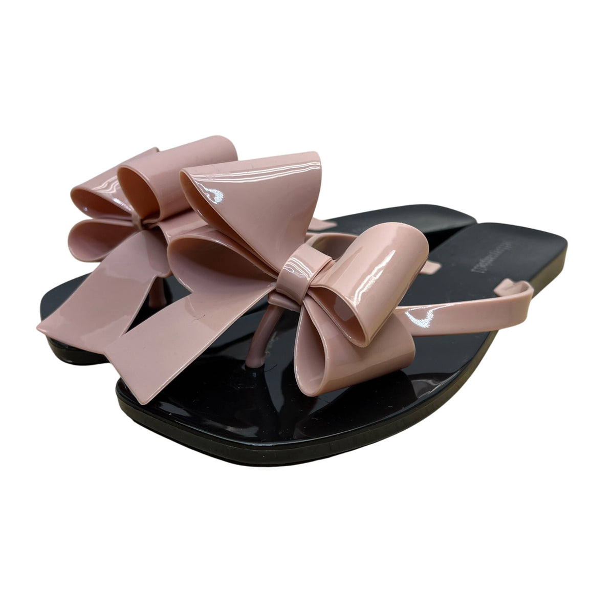 Jeffrey Campbell Women’s Pink & Black Bow Detail Thong Sandals Size 9