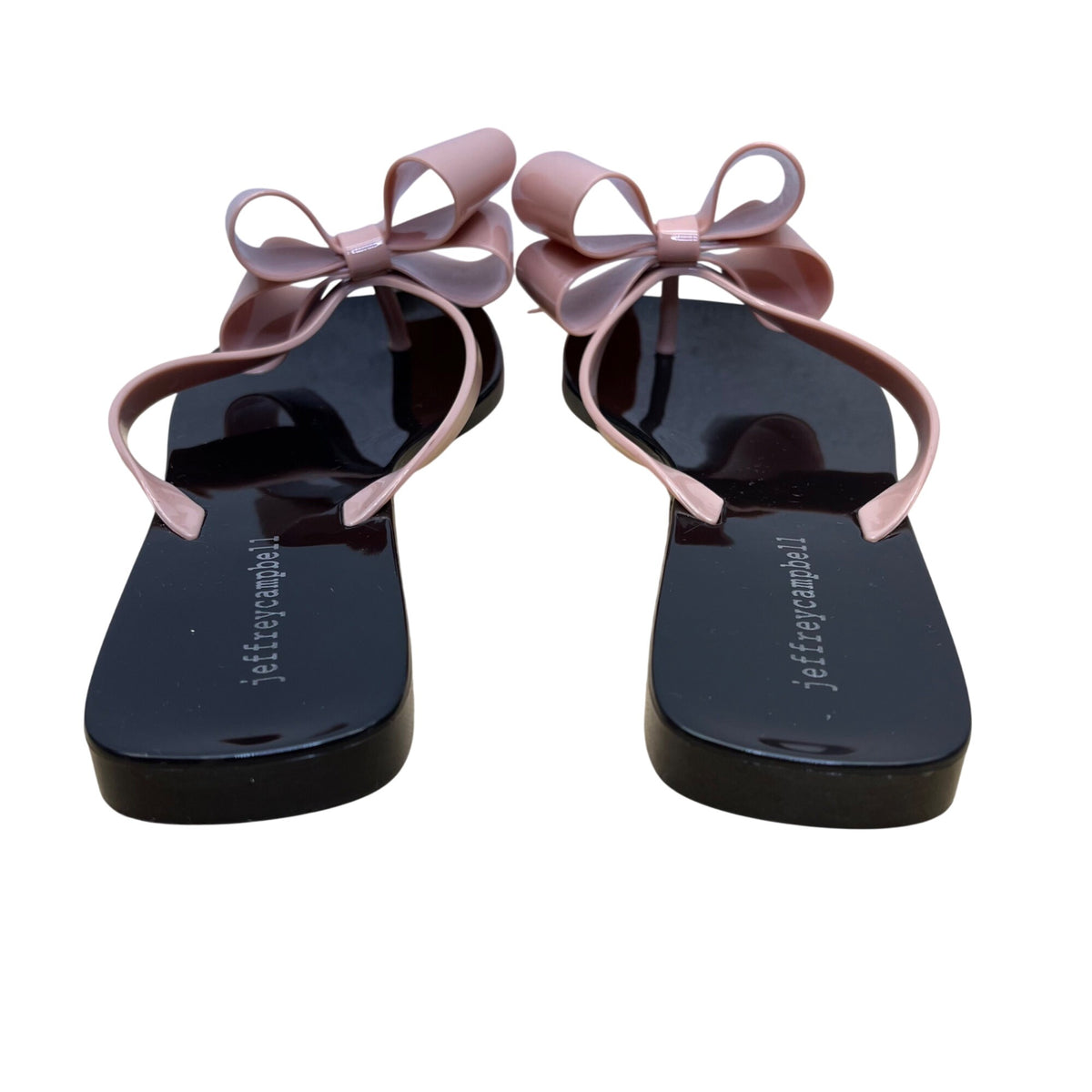 Jeffrey Campbell Women’s Pink & Black Bow Detail Thong Sandals Size 9