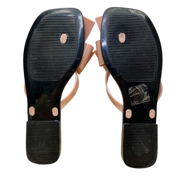 Jeffrey Campbell Women’s Pink & Black Bow Detail Thong Sandals Size 9