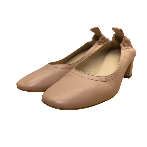 Everlane Women’s Pink Leather Square-Toe Block Heel Pumps Size 8.5