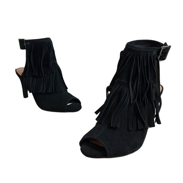 Aerosoles Women's Black Suede Alamode Heeled Sandal Sz 6M  - NWB