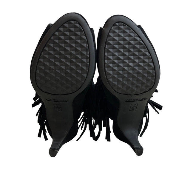 Aerosoles Women's Black Suede Alamode Heeled Sandal Sz 6M  - NWB